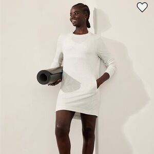 Athleta Light Gray Long Sleeve Sweatshirt Dress